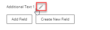 Shows the pencil icon which needs to be clicked to edit the field label